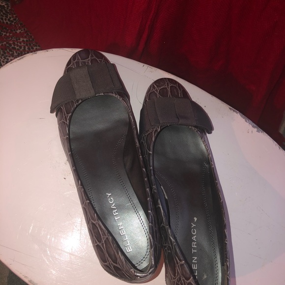 Ellen Tracy New Croc Design Leather Shoes - Picture 7 of 12